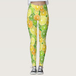 Citrusvruchtenmoten pop art. 3 leggings<br><div class="desc">Door de hand getrokken vectorpatroon met verschillende segmenten van citrusvruchten</div>