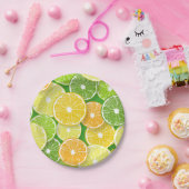 Citrusvruchtenmoten pop art. 3 papieren bordje (Feest)