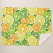 Citrusvruchtenmoten pop art. 3 sherpa deken (Voorkant (horizontaal))