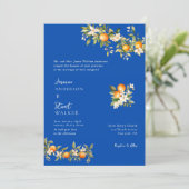 citurs  and blue Wedding  QR Code Invitation Kaart (Staand voorkant)