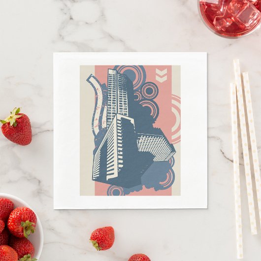 City Abstract papier Napkins Servet