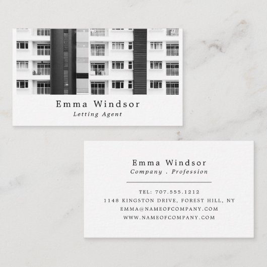 City Apartments, makelaar, makelaar Visitekaartje (Voorkant / Achterkant)