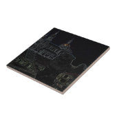 City Architecture Church Lion Sketch Tegeltje (Zijkant)