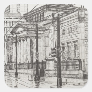 City Art Gallery Manchester. 2007 Vierkante Sticker