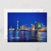 City at Night Postcard Briefkaart (Voorkant / Achterkant)
