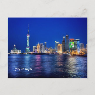 City at Night Postcard Briefkaart