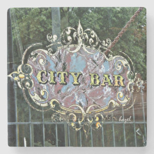 City Bar Athens Georgia Marble Stone Onderzetter. Stenen Onderzetter