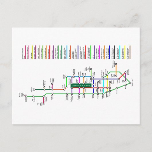 City Bike Map Postcard Briefkaart (Voorkant)