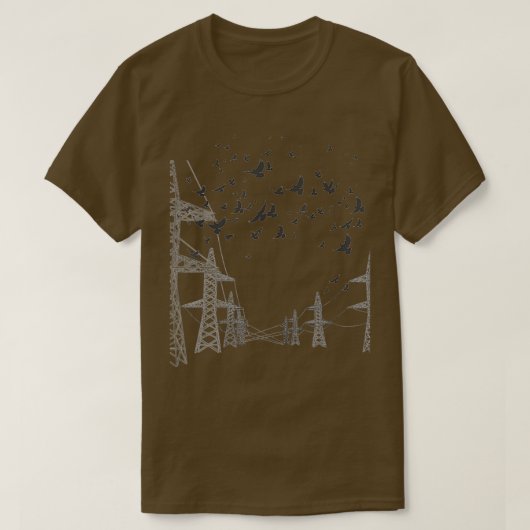 City Bird Pigeon Silhouette T-shirt (Design voorkant)