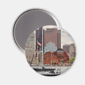 City - Boston Ma - Harbor walk skyline Magneet (Voorkant / Achterkant)