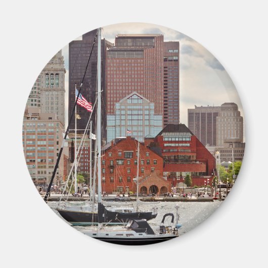 City - Boston Ma - Harbor walk skyline Magneet (Voorkant)