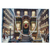 City Brownstone tijdens de kerstdagen Groot Cadeauzakje (Achterkant)