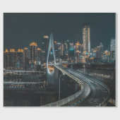 CITY BUILDINGS DURING NIGHT TIME CADEAUPAPIER (Vlak)
