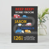 City Cars Uitnodiging, 100% aanpasbaar Kaart (Staand voorkant)