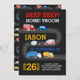 City Cars Uitnodiging, 100% aanpasbaar Kaart