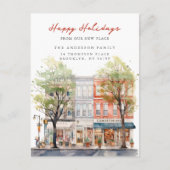 City Charm Kerstmis Nieuw adres Aankondigingskaart (Voorkant)