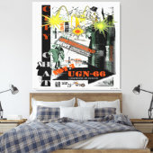 City Chat Wrapped Canvas Afdruk (Insitu (Slaapkamer))