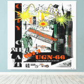 City Chat Wrapped Canvas Afdruk (Insitu (Houten vloer))