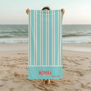 City Chic Aqua Gestreepte Bruidsmeisjes Strandlaken
