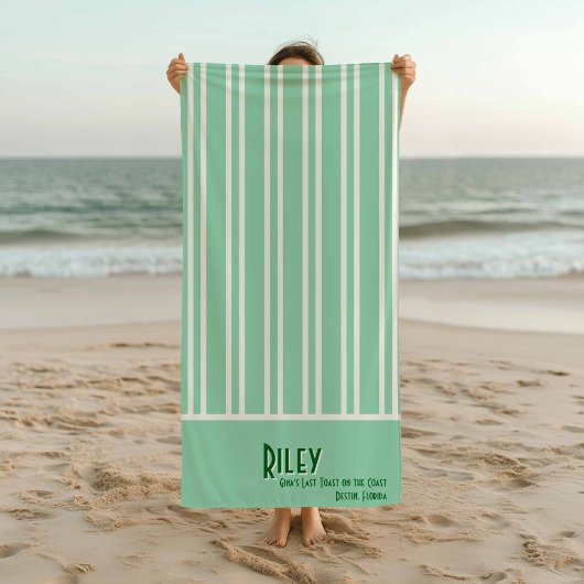 City Chic Leaf Groene Gestreepte Bruidsmeisjes Strandlaken