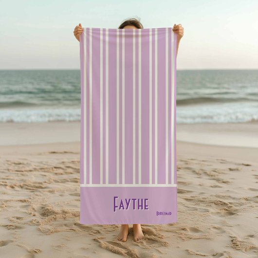 City Chic Paarse gestreepte bruidsmeisjes Strandlaken