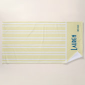 City Chic Zacht Geel Gestreepte Bruidsmeisjes Strandlaken (Voorkant)