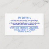 City Cleaner Silhouette, reinigingsservice Visitekaartje (Achterkant)