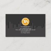 City Crowd Building Block Silhouette Taxi Driver Visitekaartje (Achterkant)