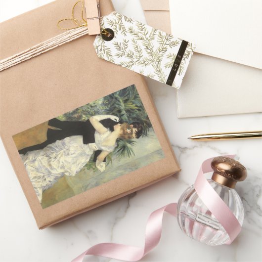 City Dance by Pierre Renoir,  Fine Art Rechthoekige Sticker (Geschenken)