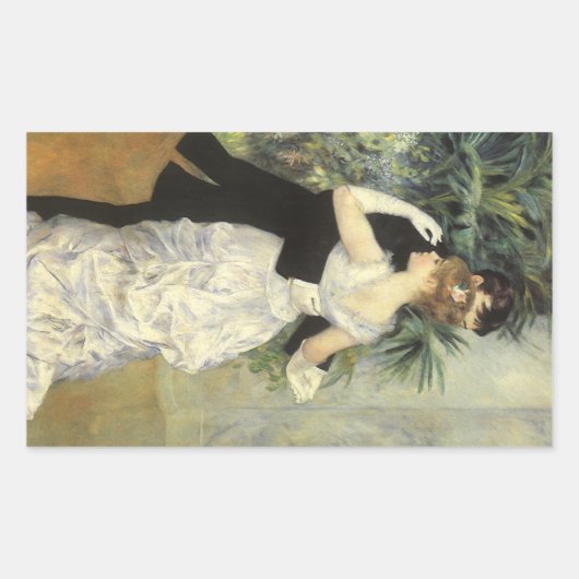 City Dance by Pierre Renoir,  Fine Art Rechthoekige Sticker (Voorkant)