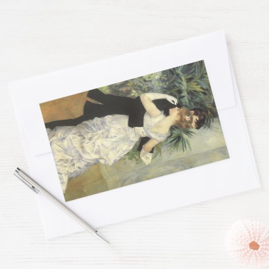 City Dance by Pierre Renoir,  Fine Art Rechthoekige Sticker (Envelop)