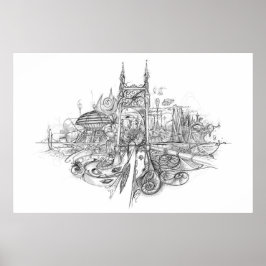City Drawing Poster