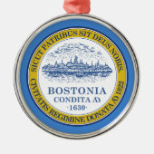 City Flag of Boston (Massachusetts) Ceramic Orname Metalen Ornament (Voorkant)