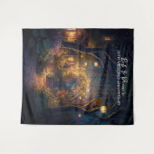 City Garden at Night - Foto Backdrop Tapestry Wandkleed (Voorkant (horizontaal))