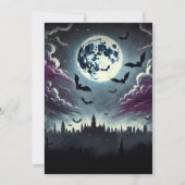 City Graveyard Vleermuizen in Moonlight Halloween  Kaart (Achterkant)