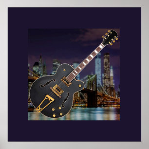 City Guitar Poster
