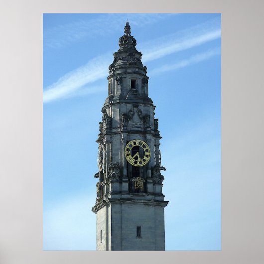 City Hall Clock Tower, Cardiff Poster (Voorkant)