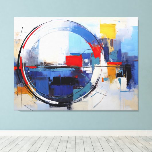 City in Pastel Tones - Impressão em Tela Canvas Afdruk (Insitu (Houten vloer))