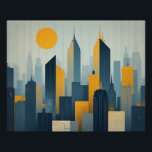 City in the Sun Perfect Poster<br><div class="desc">This digital art piece depicts the city in full sun. A display of the greatness of architecture looming High in the sky, the colors in this art piece gives high contrast to blues and yellows brilliantly bright and works well in any office space. if you're someone that lives in the...</div>