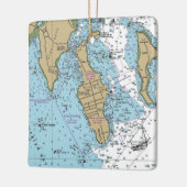 City Island Bronx NY Chart Keramisch Ornament (Links)