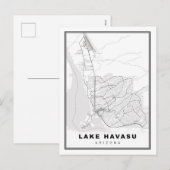 City-kaart meer van Havasu Feestdagenkaart (Voorkant / Achterkant)