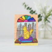 City Kat Briefkaart (Staand voorkant)