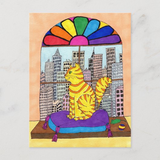 City Kat Briefkaart (Voorkant)