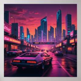 City Landscape Night Uitzicht Poster