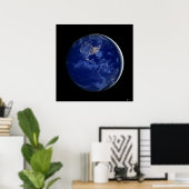 City Lichten van het Amerikaanse Satellite Poster (Thuiskantoor)