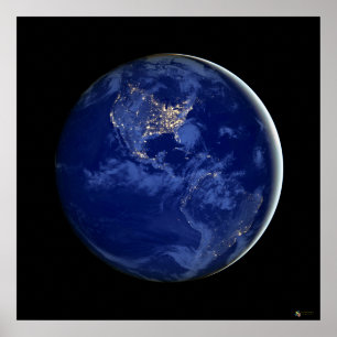 City Lichten van het Amerikaanse Satellite Poster