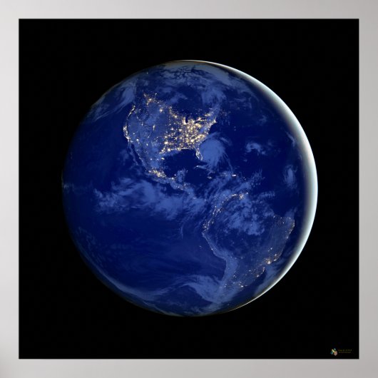 City Lichten van het Amerikaanse Satellite Poster (Voorkant)