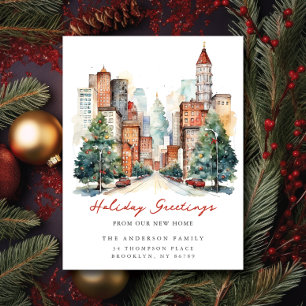 City Life City Kerstmis Nieuw adres Aankondiging