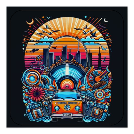 City Life Glossy Poster (Voorkant)