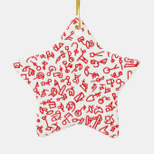 City Life Jazz Star Ornamet Keramisch Ornament (Achterkant)
